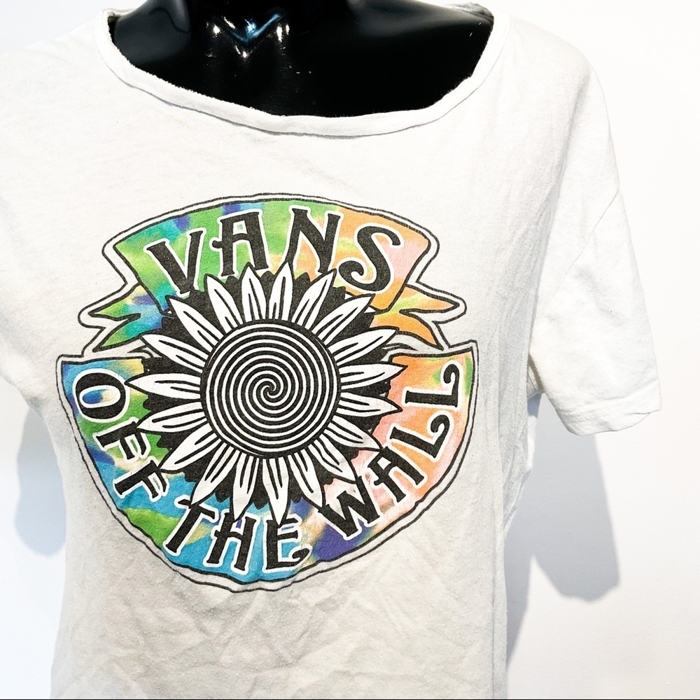 Vans T Shirt White Sunflower Graphic Small